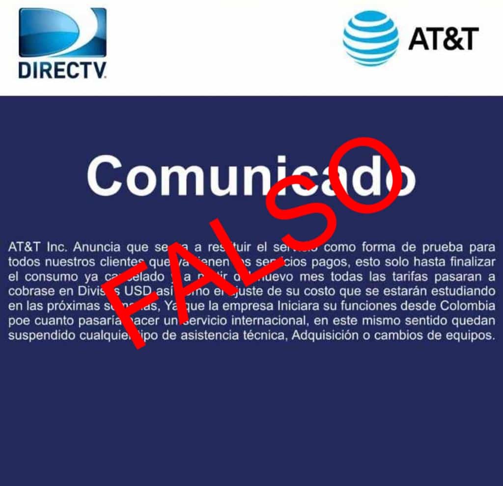 ¿AT&T anunció la restitución del servicio de Directv en Venezuela?
