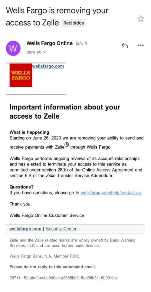 ¿Wells Fargo suspendió servicio de Zelle para venezolanos?