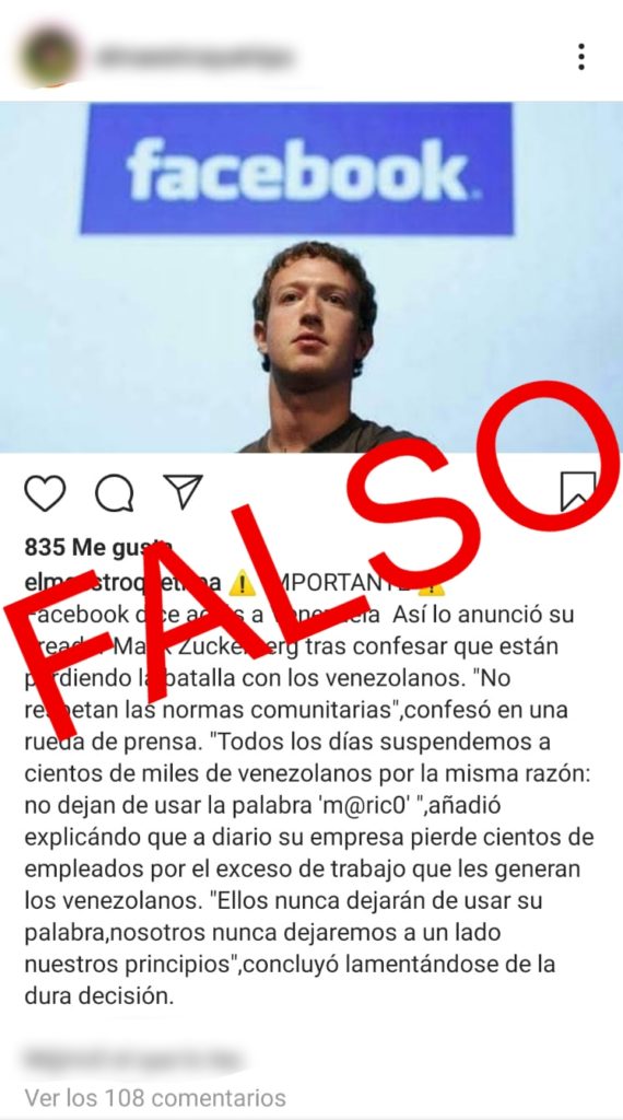 ¿Mark Zuckerberg anunció que Facebook dejará de funcionar en Venezuela?
