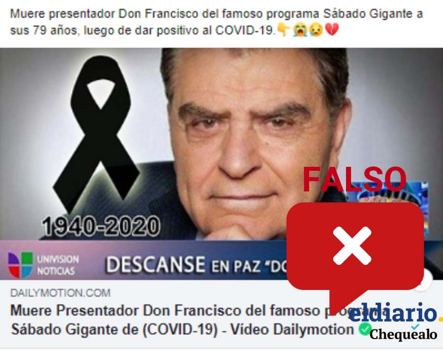¿El presentador Don Francisco murió a causa del coronavirus?
