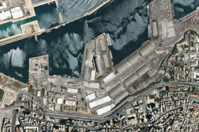 Antes y después de la explosión en el puerto de Beirut