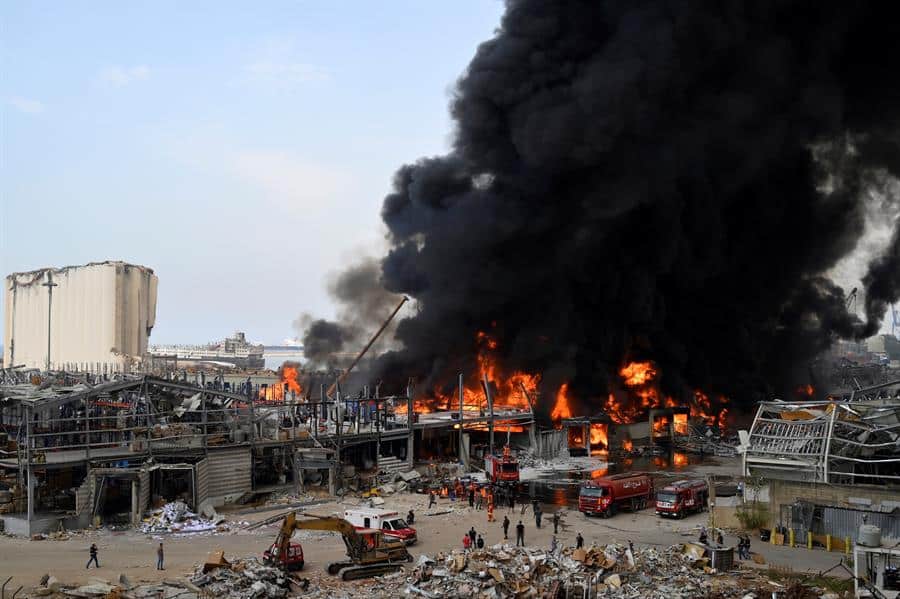 El incendio en Beirut que se produce a un mes de la gran explosión