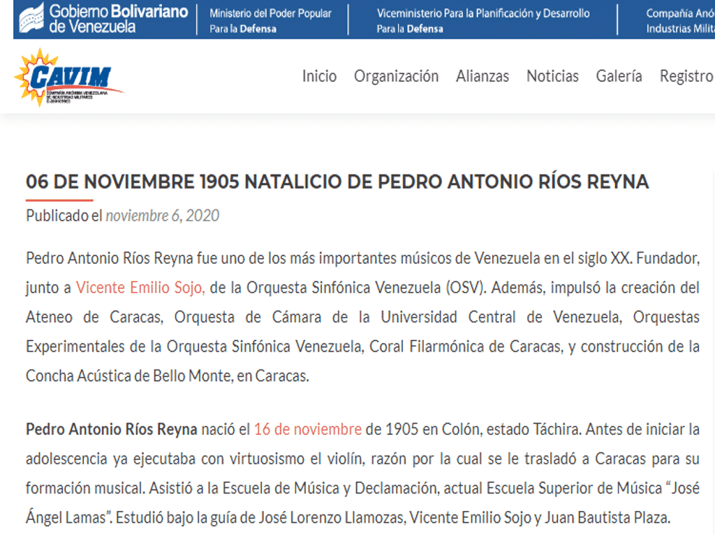 ¿Pedro Antonio Ríos Reyna nació un 6 de noviembre?