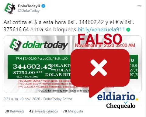 ¿El precio del dólar paralelo bajó a casi 345.000 bolívares?
