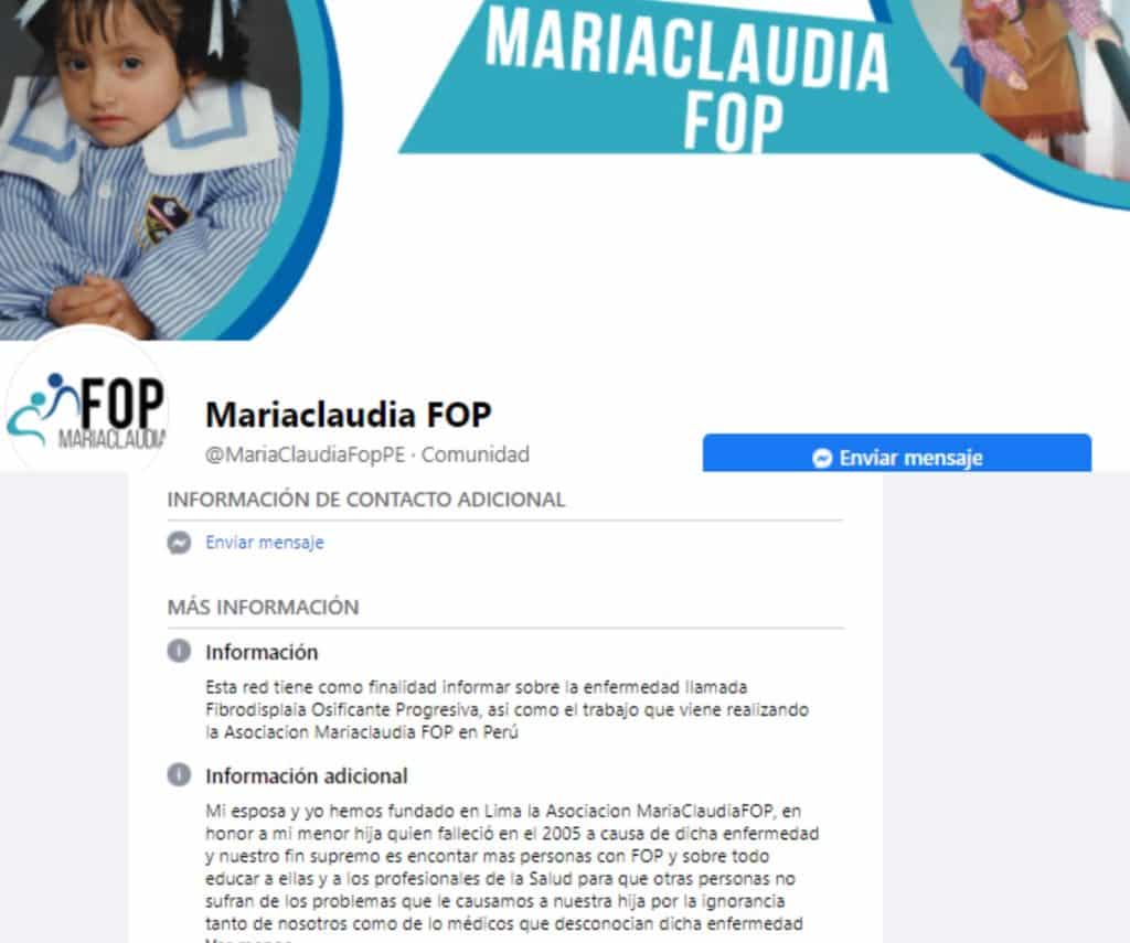 ¿Compartiendo la cadena de María Claudia, la niña que sufre de FOP, podrás ayudarla?