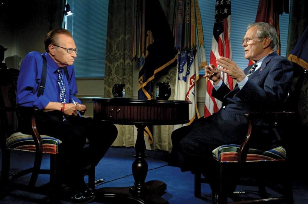 Larry King y el presidente Bush