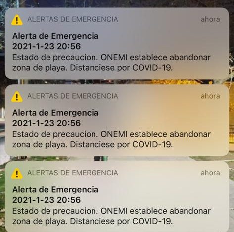 Venezolanos recibieron alerta de emergencia