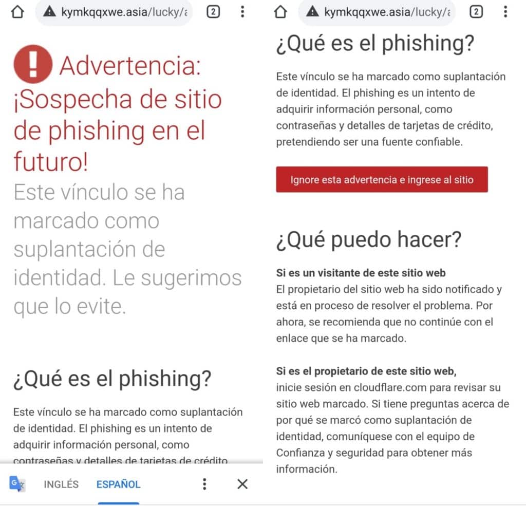 El mensaje de Mercado Libre es un caso de phishing