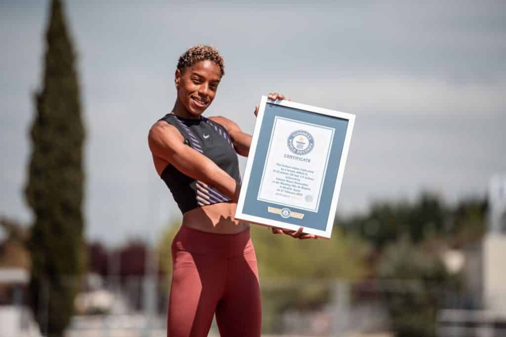 Yulimar Rojas en la lista de los Récords Guinness por el salto triple más lejano