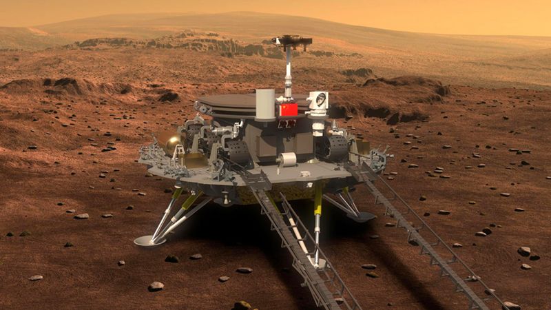 China posa con éxito su primer vehículo robótico en Marte para buscar signos de hielo