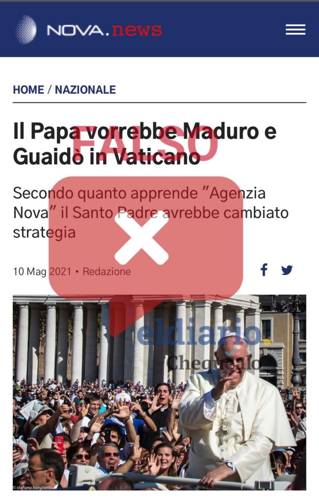 Noticia falsa sobre el Vaticano