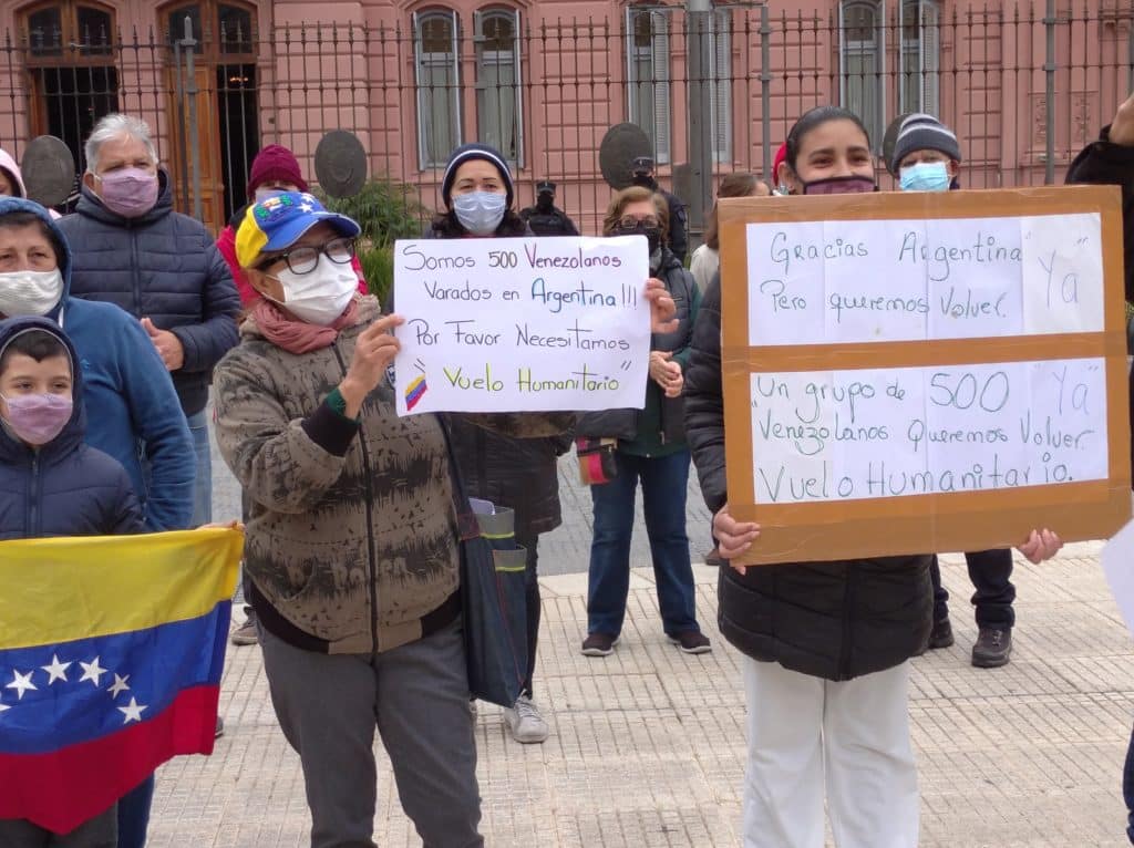 Venezolanos varados en Argentina