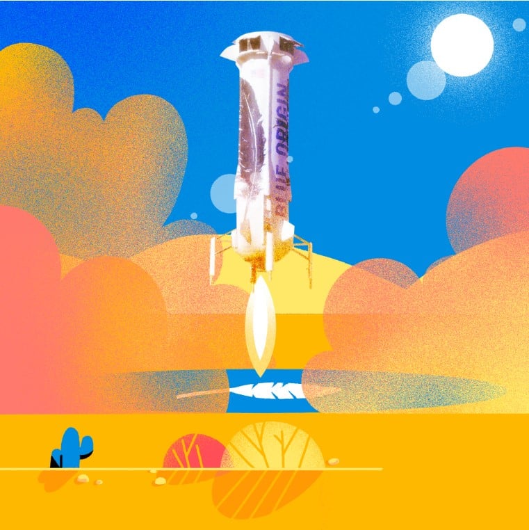 Jeff Bezos en el espacio: cómo será el vuelo Blue Origin de 10 minutos