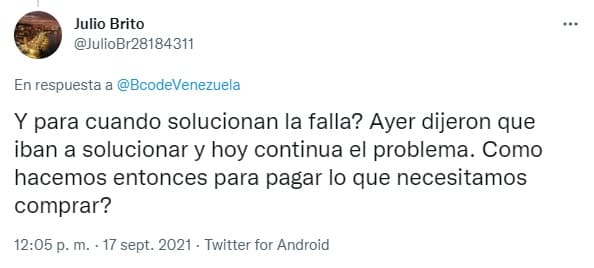 Fallas en el sistema del Banco de Venezuela han afectado todos los servicios de la compañía