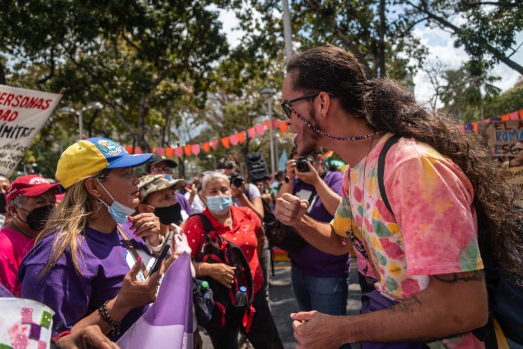 Manifestación derechos aborto chavismo intentó callar al movimiento feminista el 8M Parque carabobo Caracas