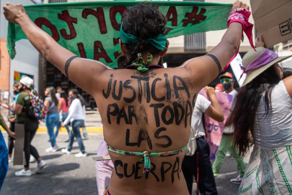 Manifestación derechos aborto chavismo intentó callar al movimiento feminista el 8M Parque carabobo Caracas