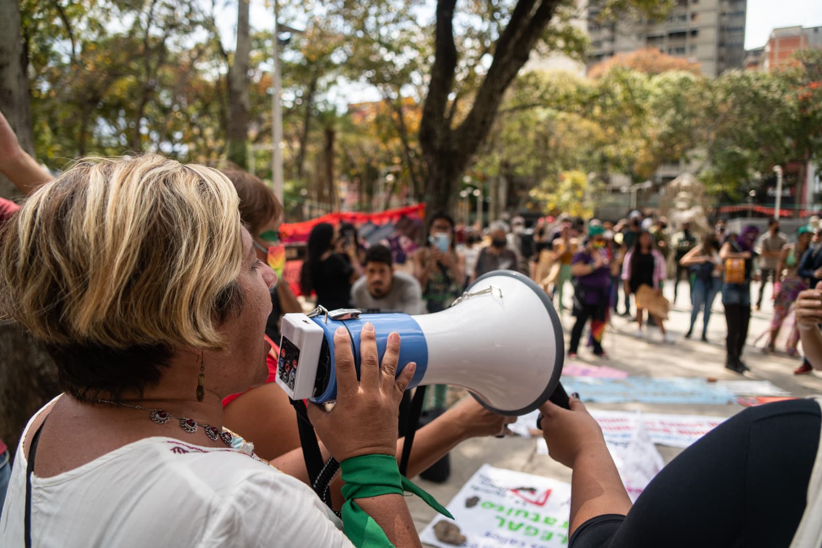 Manifestación derechos aborto chavismo intentó callar al movimiento feminista el 8M Parque carabobo Caracas