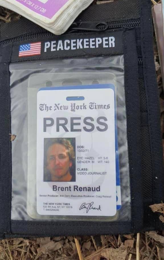 Mataron al periodista estadounidense Brent Renaud en ataque ruso a Ucrania