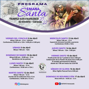 Semana Santa: cronograma de actividades de la Iglesia católica en Caracas