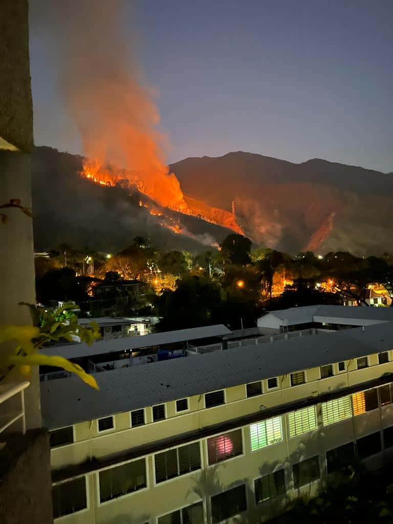 En imágenes: un incendio forestal se expande desde hace varias horas en El Ávila