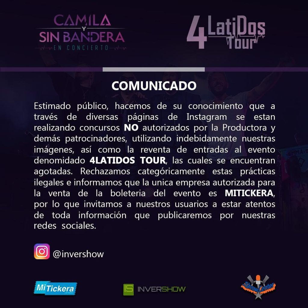 ¿Camila y Sin Bandera ofrecerán conciertos en Valencia?