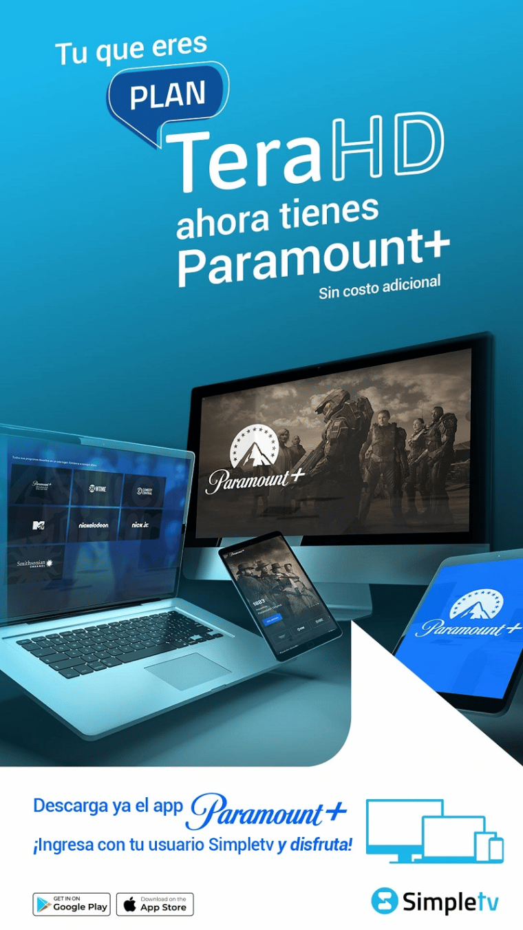 Simpletv incluye el servicio streaming de Paramount + en uno de sus planes: los detalles 