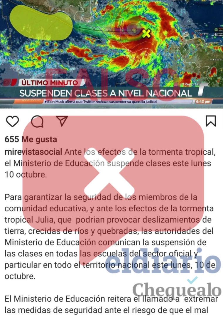 ¿El Ministerio de Educación suspendió las clases en Venezuela por la tormenta Julia?