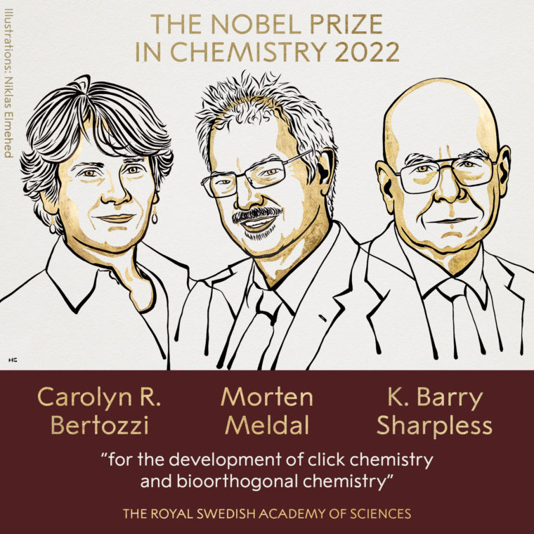 Morten Meldal, Carolyn Bertozzi y Barry Sharpless: Premio Nobel de Química por hacer más funcional la disciplina científica   