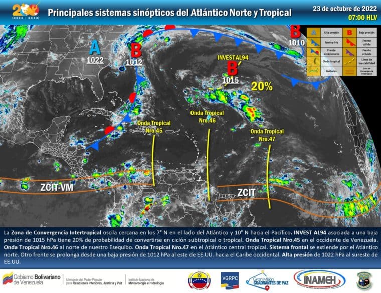 Prevén que la onda tropical 47 llegará en los próximos días a Venezuela con “bastante intensidad”