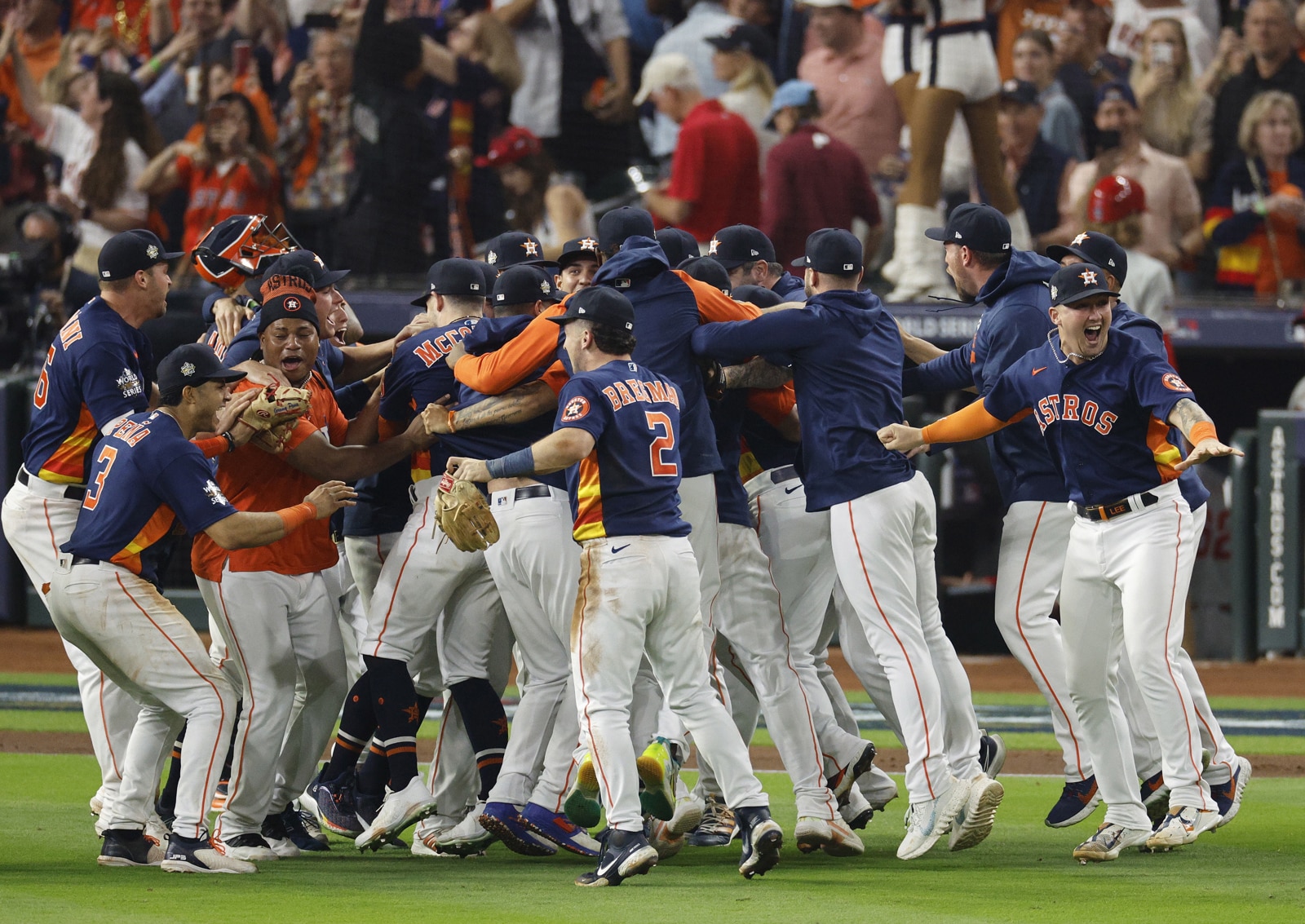 Los Astros de Houston celebraron su título de campeones