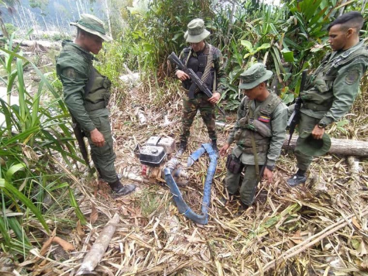 FANB incautó material utilizado para la minería ilegal en Amazonas 