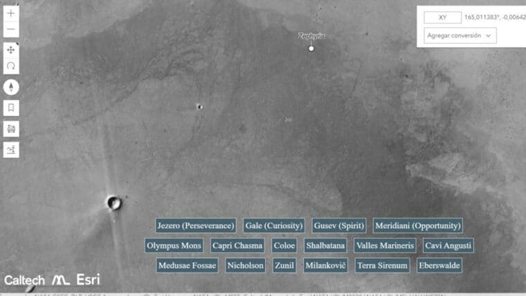 La NASA creó un mapa interactivo que permite explorar el planeta Marte