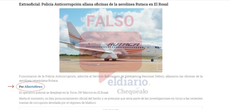 ¿La Policía Anticorrupción allanó la oficina de la aerolínea Rutaca en El Rosal?