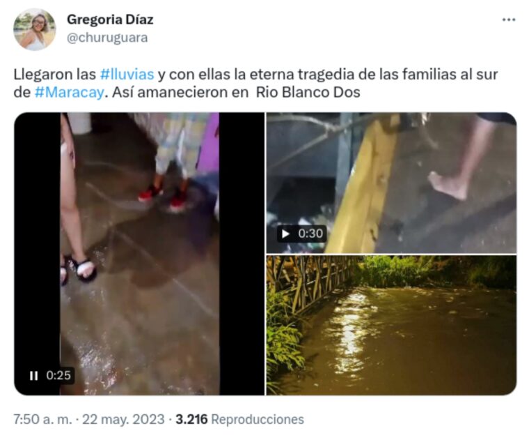 Fuertes lluvias provocaron inundaciones y árboles caídos en Caracas y el interior del país