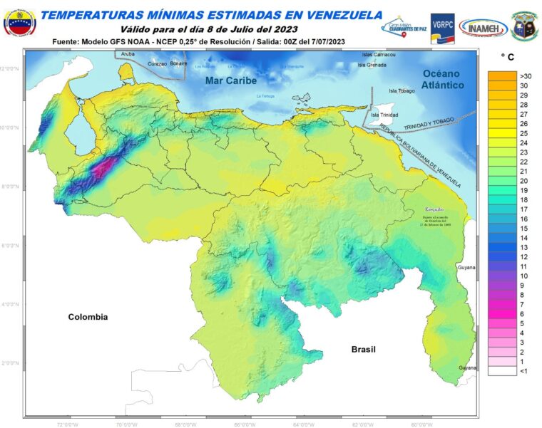 Inameh prevé lluvias con descargas eléctricas en más de ocho estados de Venezuela