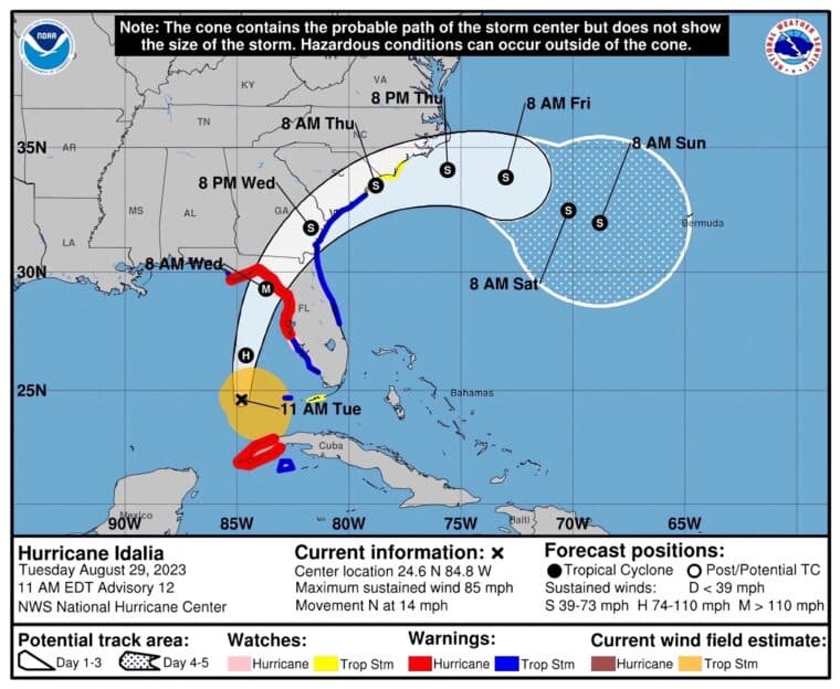 Huracán Idalia: más de 1,6 millones de personas en Florida tienen orden de evacuar sus hogares