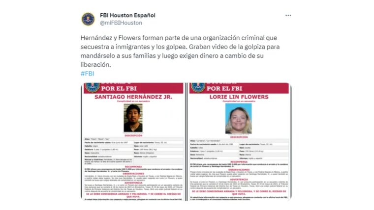 FBI busca a pareja presuntamente involucrada en el secuestro de migrantes en EE UU