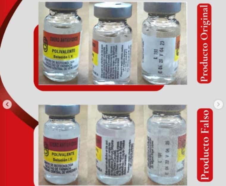Advierten sobre la comercialización de un suero antiofídico falsificado en Venezuela