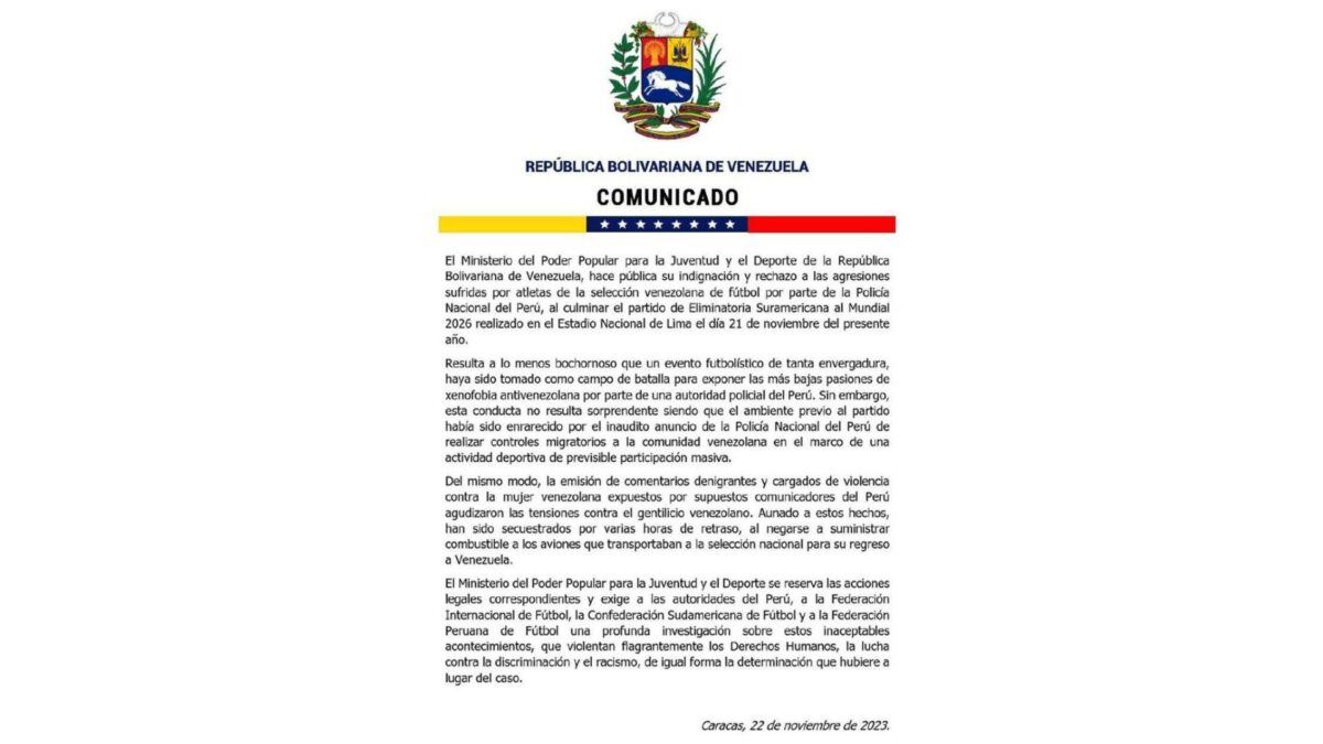 Canciller del régimen de Maduro denunció que el gobierno de Perú impide que el avión de la Vinotinto cargue combustible 