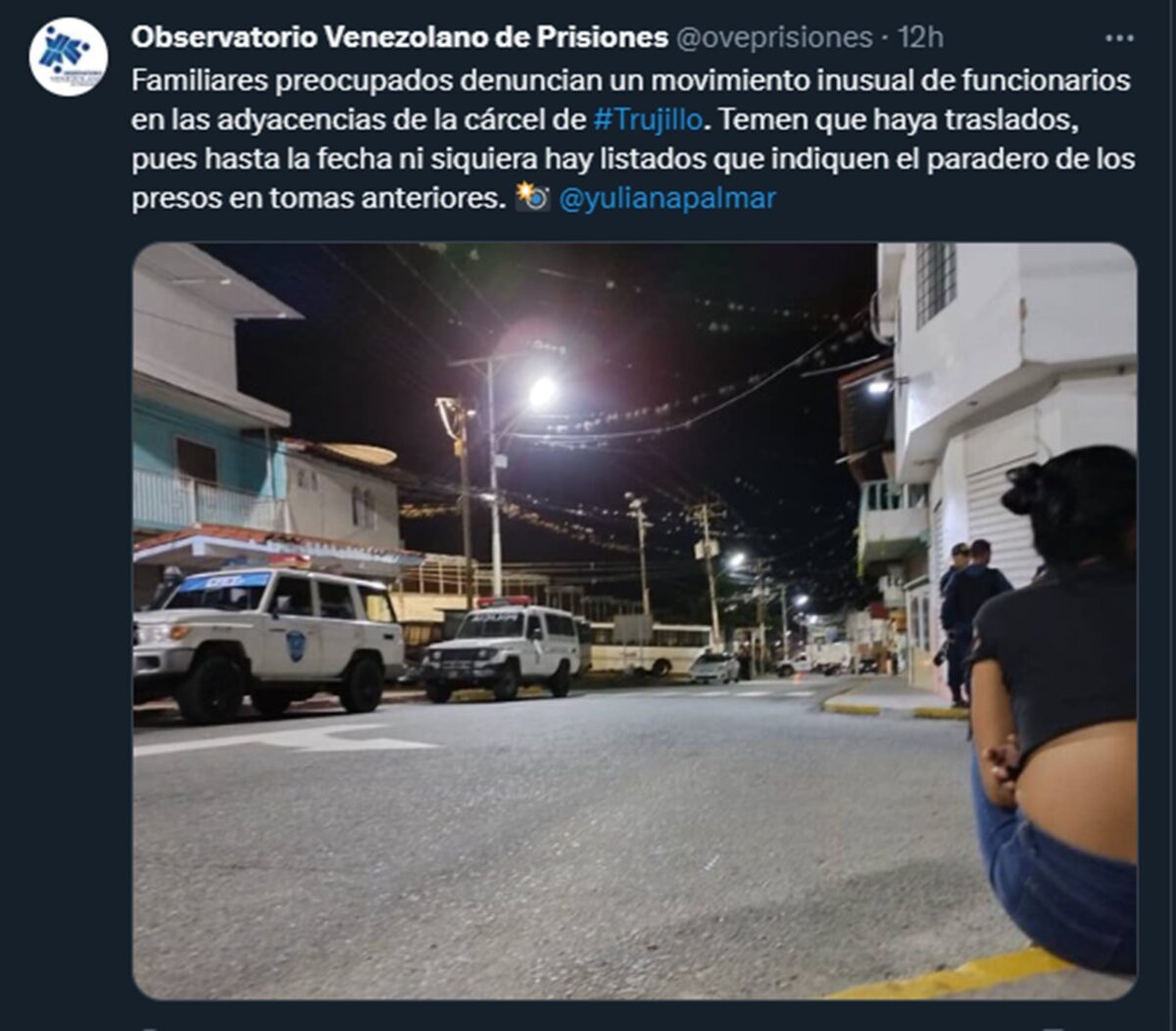 OVP informó que funcionarios de seguridad tomaron el Internado Judicial de Trujillo