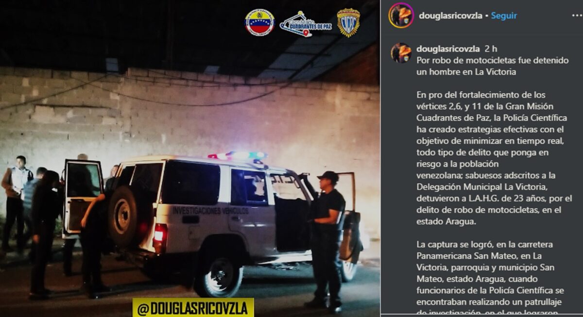 Detuvieron a un hombre por robar motos en Aragua