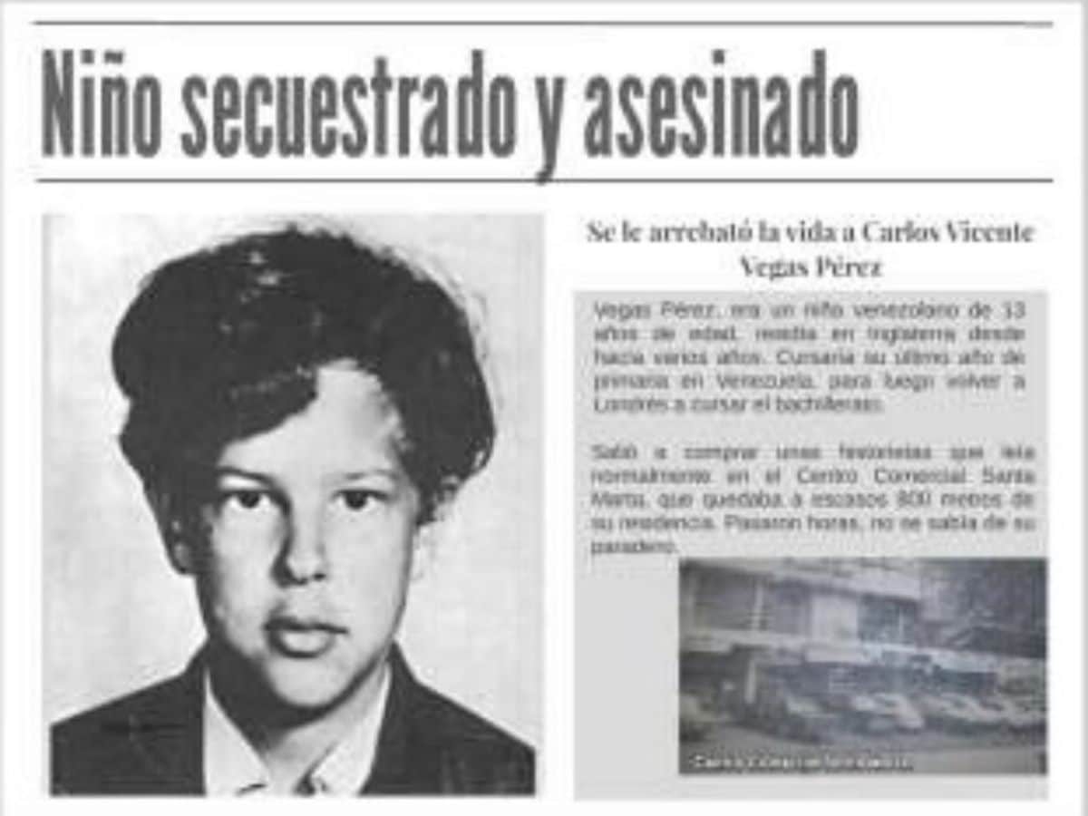 El caso Vegas Pérez: el secuestro y muerte de un adolescente que conmocionó a Venezuela 