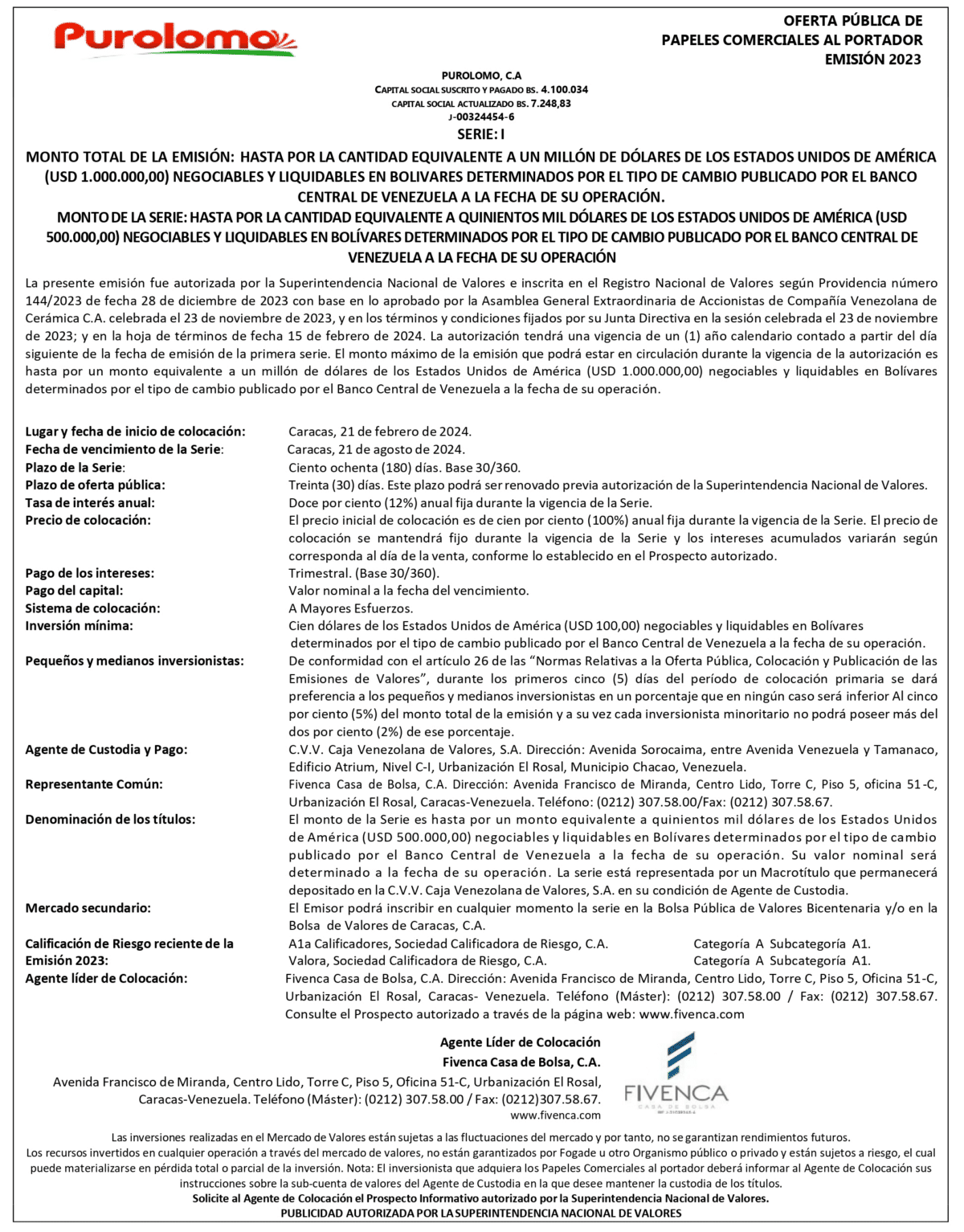 Empresa agroindustrial Purolomo emitirá papeles comerciales: ¿cuáles son las características?