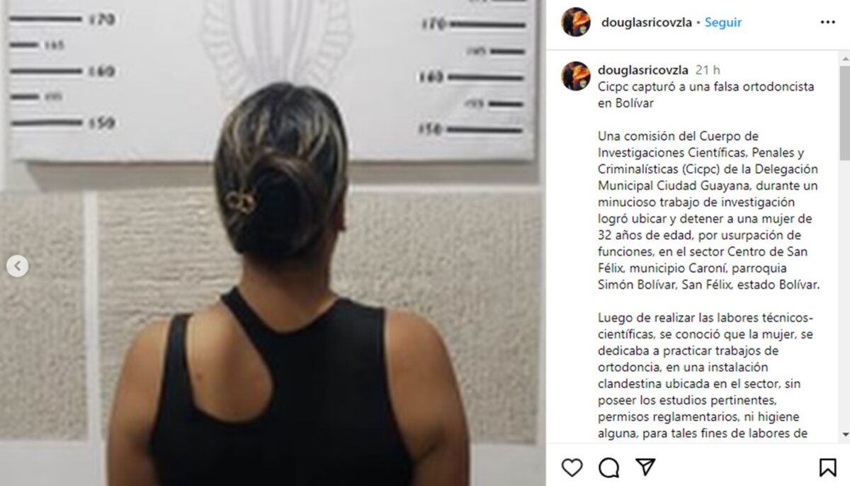 Detuvieron a una mujer que usurpaba funciones de ortodoncista en Bolívar