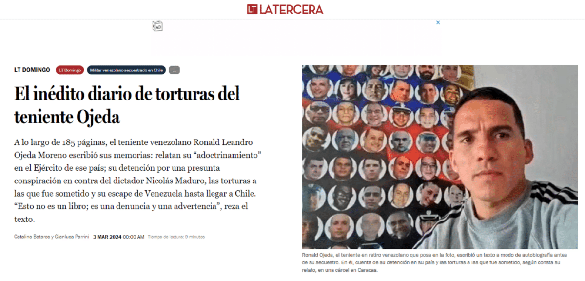 Ronald Ojeda escribió en un diario de las presuntas torturas que sufrió en Venezuela