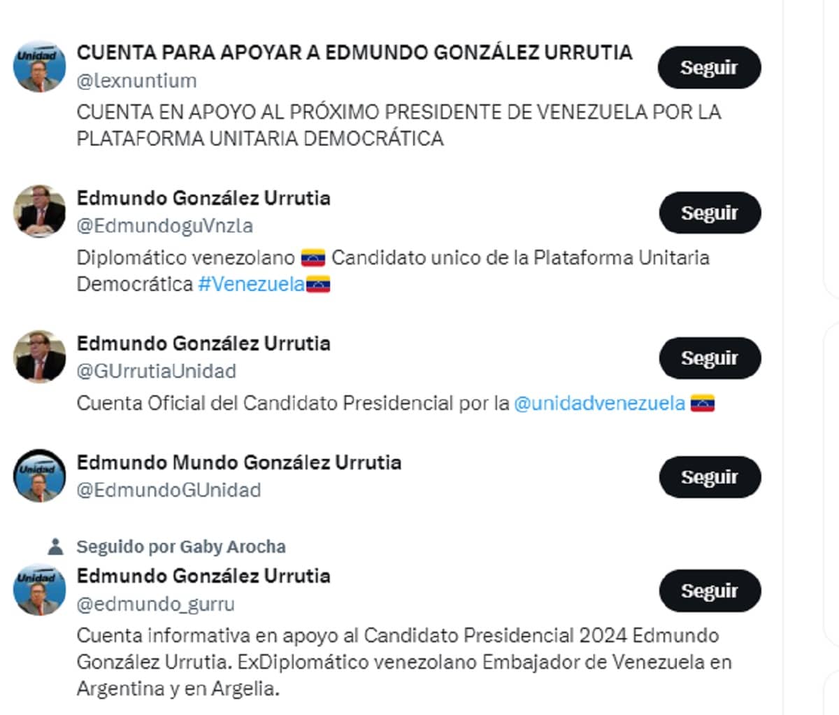Alertan sobre la proliferación de cuentas falsas de Edmundo González en redes sociales