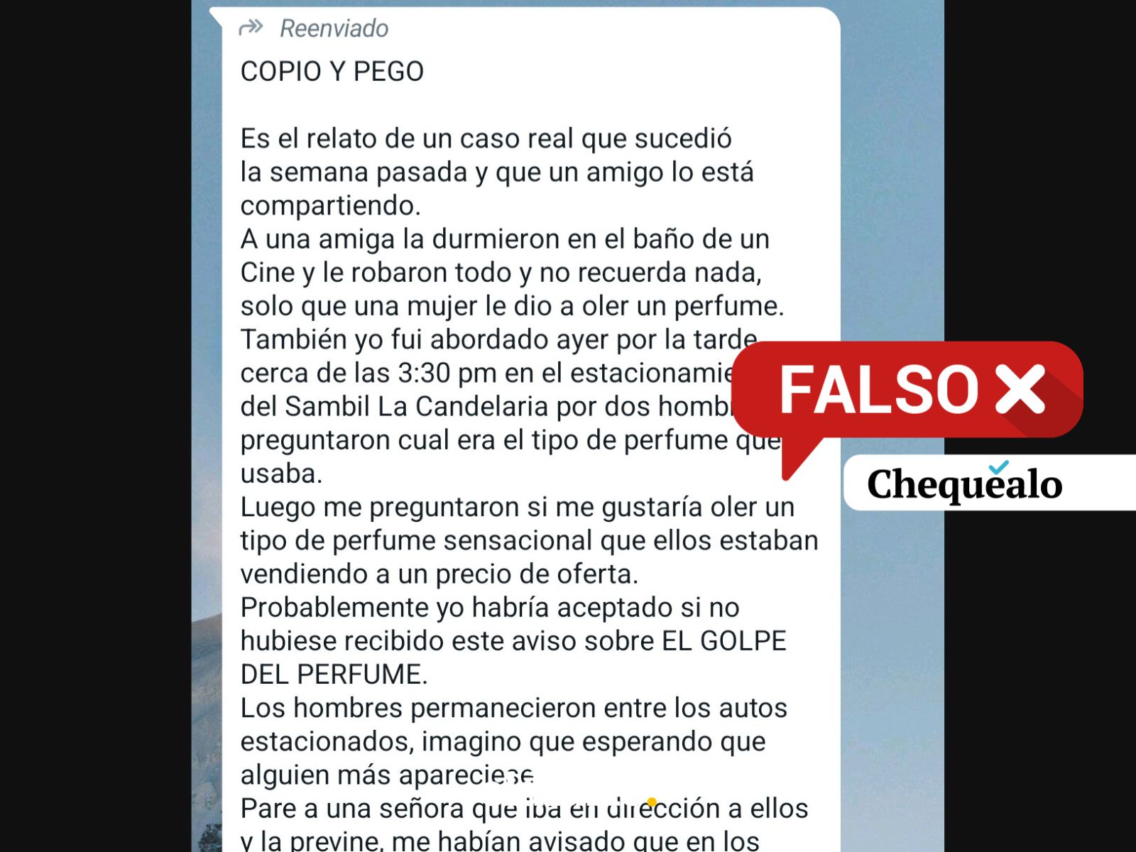 ¿Advirtieron sobre un nuevo método de robo en el Sambil de La Candelaria llamado “el golpe del perfume”?