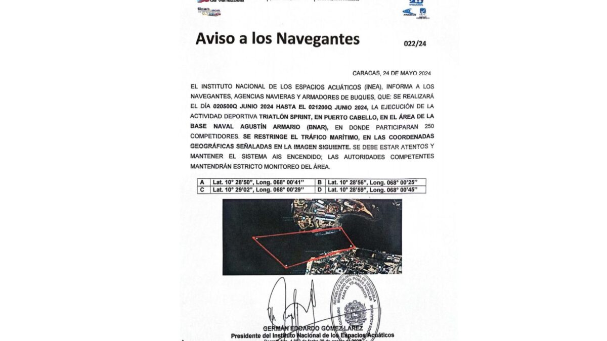 El INEA restringirá la navegación en un área de Puerto Cabello: los detalles 