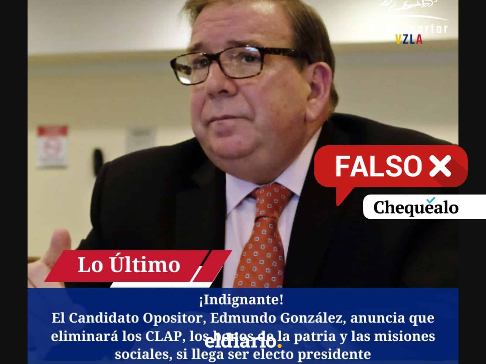 ¿El candidato Edmundo González dijo que eliminará los CLAP si es electo presidente?
