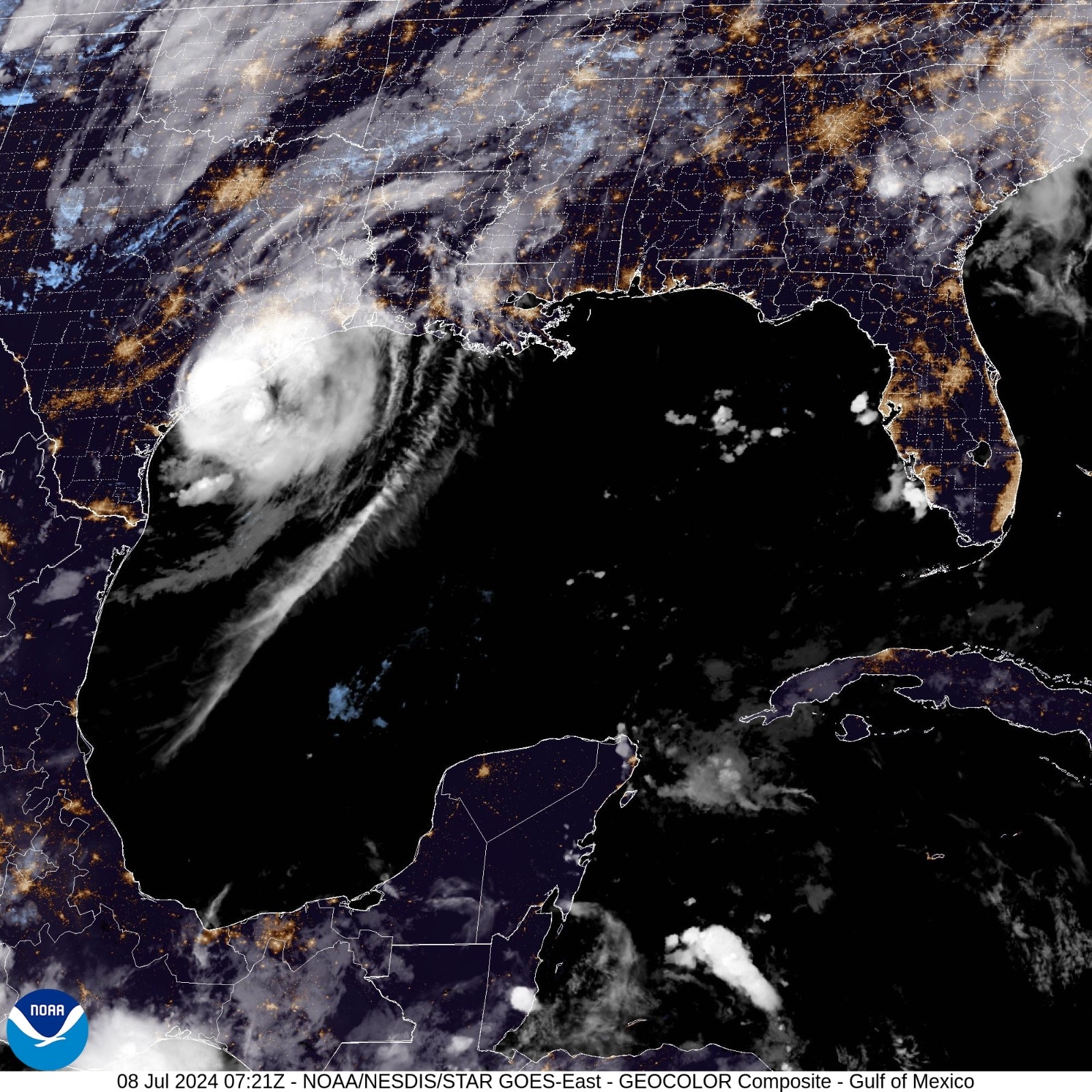 Beryl tocó tierra como huracán en la costa de Texas